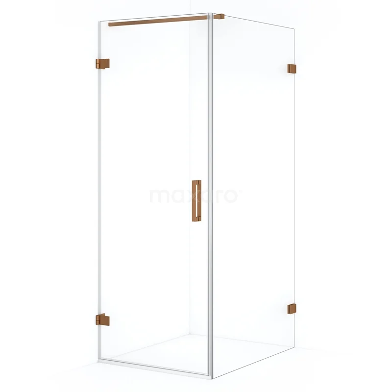 Diamond Shower enclosure | 100x70 cm Copper Clear glass Pivot door Rectangle CDA210710120KP