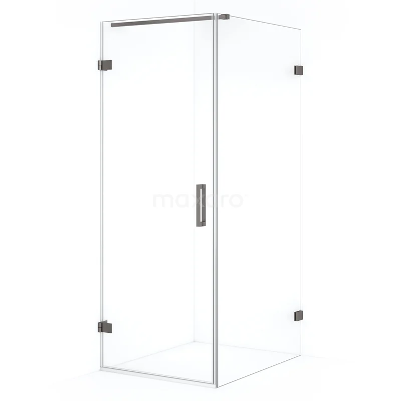 Diamond Shower enclosure | 100x70 cm Black metal Clear glass Pivot door Rectangle CDA210710120ZM