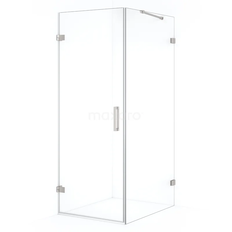 Diamond Shower enclosure | 100x80 cm Stainless steel Clear glass Pivot door Rectangle CDA210810220BR
