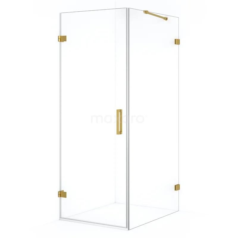 Diamond Shower enclosure | 100x80 cm Gold Clear glass Pivot door Rectangle CDA210810220GG