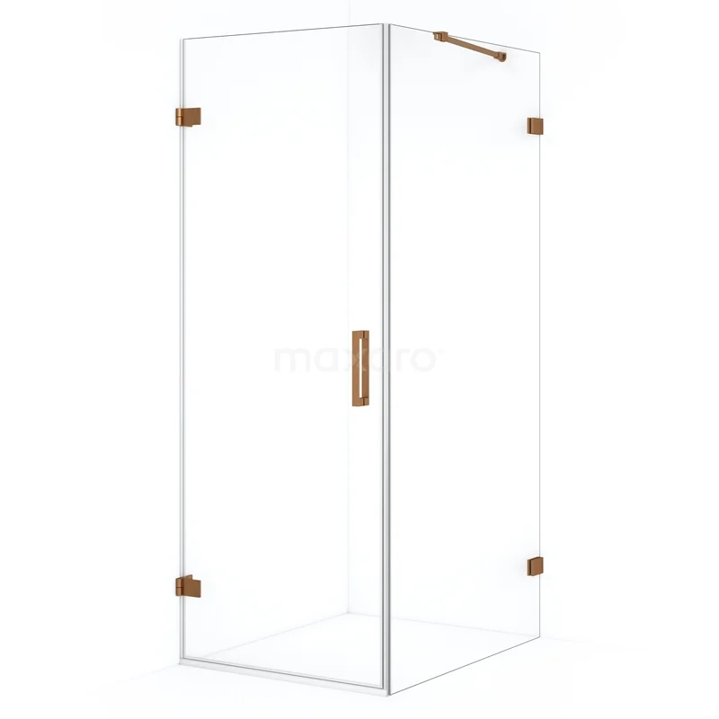 Diamond Shower enclosure | 100x80 cm Copper Clear glass Pivot door Rectangle CDA210810220KP