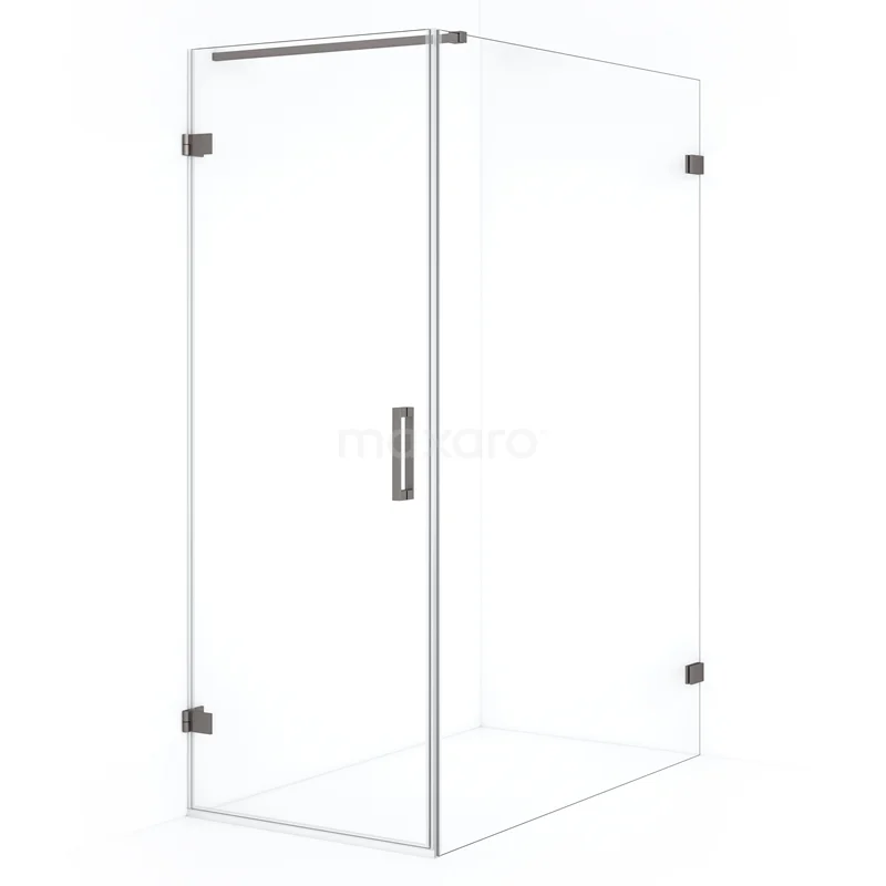 Diamond Shower enclosure | 130x80 cm Black metal Clear glass Pivot door Rectangle CDA210813120ZM