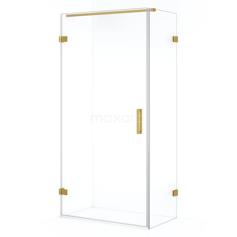 Diamond Shower enclosure | 100x50 cm Gold Clear glass Pivot door Rectangle CDA211005120GG
