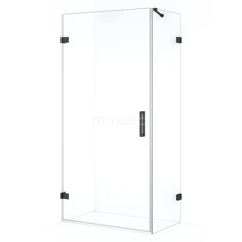 Diamond Shower enclosure | 100x50 cm Black chrome Clear glass Pivot door Rectangle CDA211005220BC