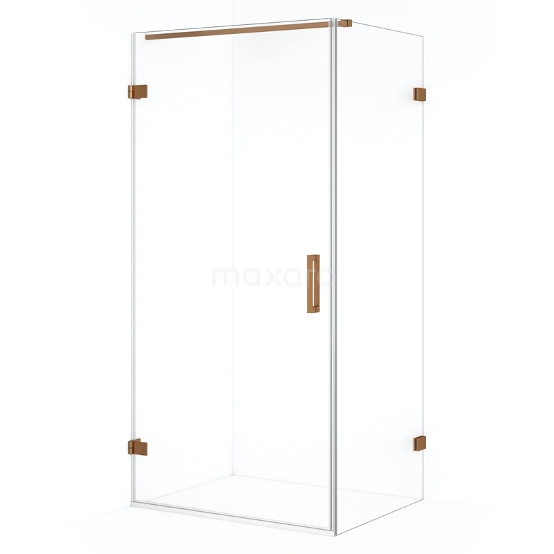 Diamond Shower enclosure | 100x70 cm Copper Clear glass Pivot door Rectangle CDA211007120KP