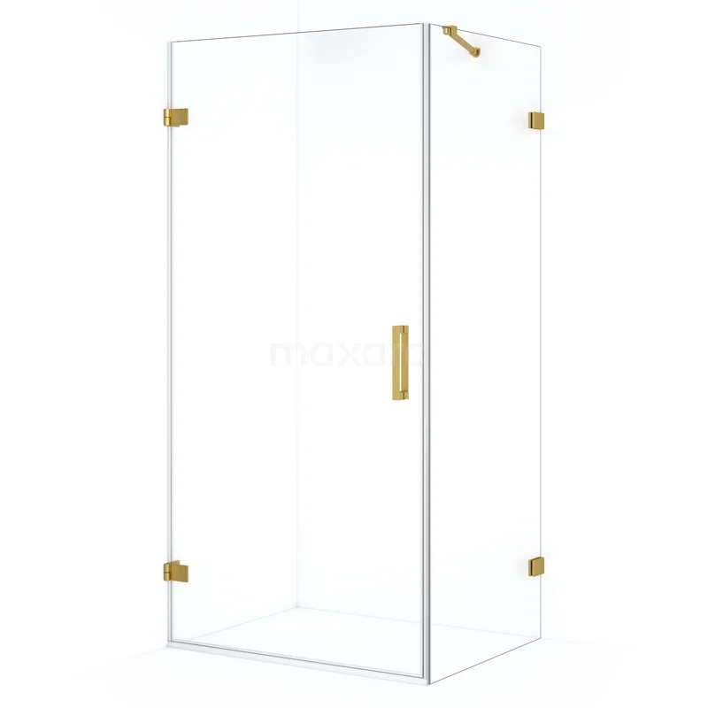 Diamond Shower enclosure | 90x70 cm Gold Clear glass Pivot door Rectangle CDA210907220GG