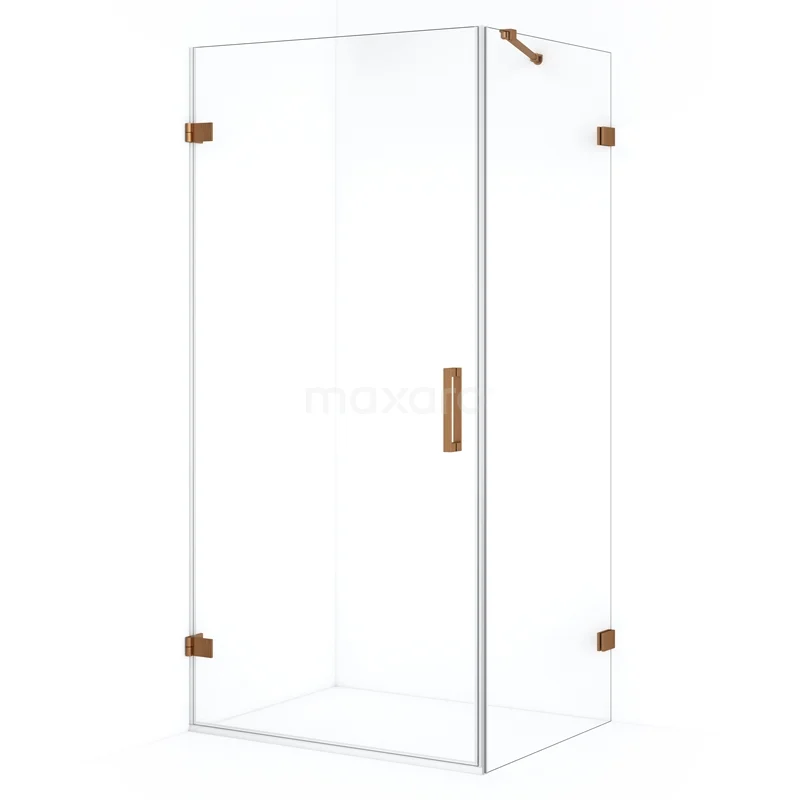 Diamond Shower enclosure | 90x70 cm Copper Clear glass Pivot door Rectangle CDA210907220KP