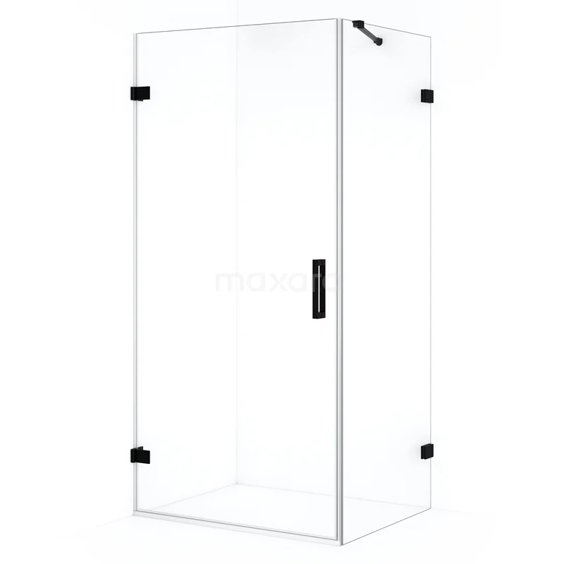 Diamond Shower enclosure | 90x70 cm Matte black Clear glass Pivot door Rectangle CDA210907220MB