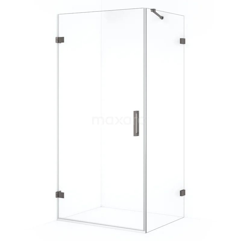 Duschkabine Diamond CDA210907220ZM Eck-Duschkabine aus Klarglas mit schwarzen Akzenten, ideal für ein modernes Badezimmer.