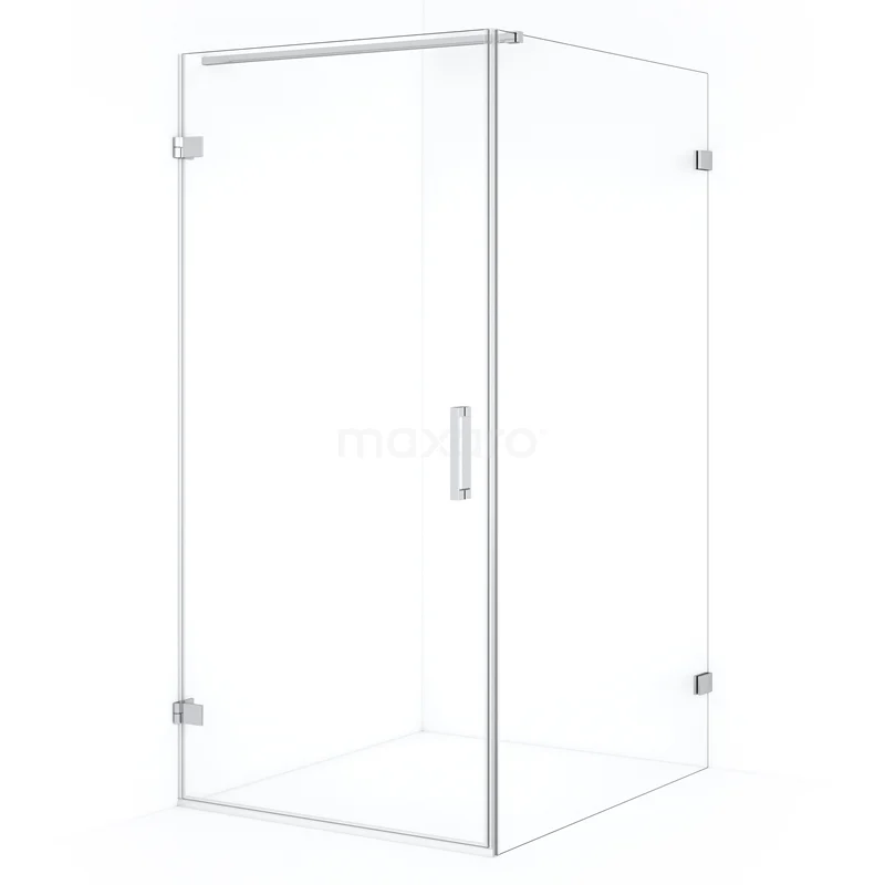 Diamond Shower enclosure | 120x90 cm Chrome Clear glass Pivot door Rectangle CDA210912120C