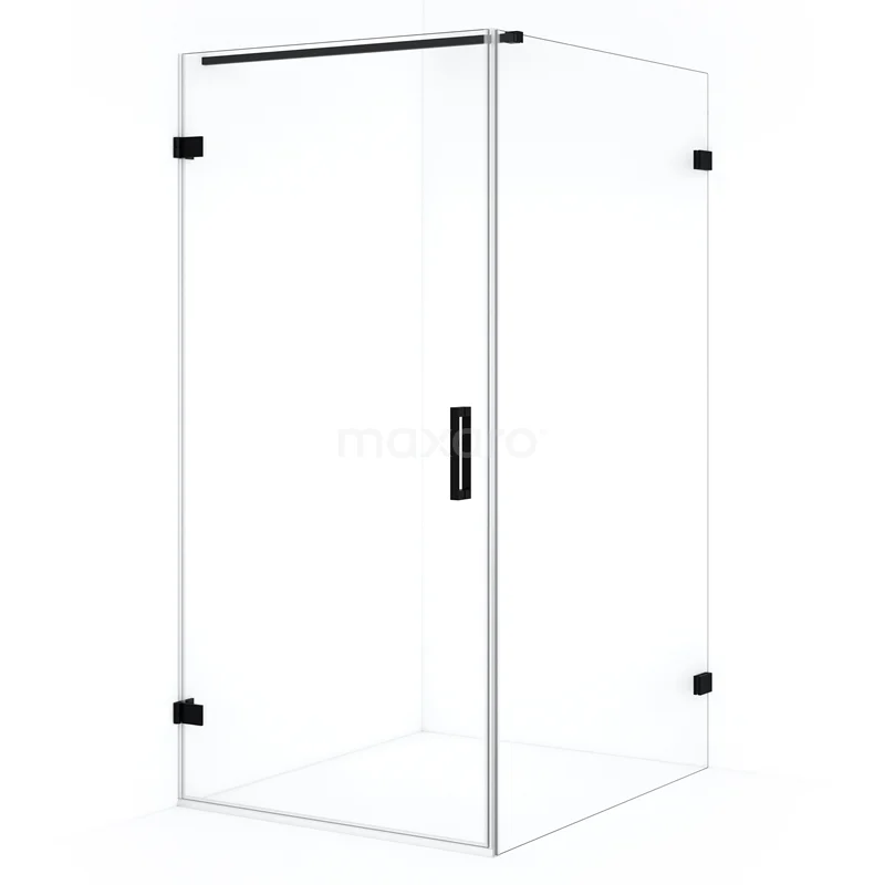 Diamond Shower enclosure | 120x90 cm Matte black Clear glass Pivot door Rectangle CDA210912120MB