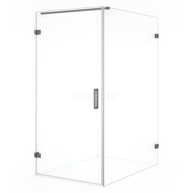Diamond Shower enclosure | 130x100 cm Black metal Clear glass Pivot door Rectangle CDA211013120ZM