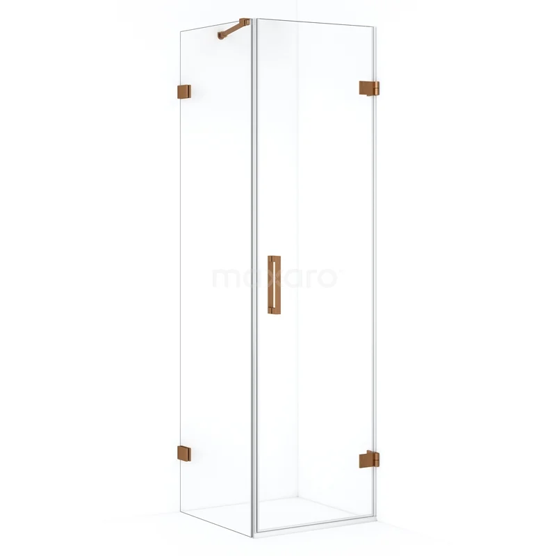 Diamond Shower enclosure | 60x50 cm Copper Clear glass Pivot door Rectangle CDA220605220KP