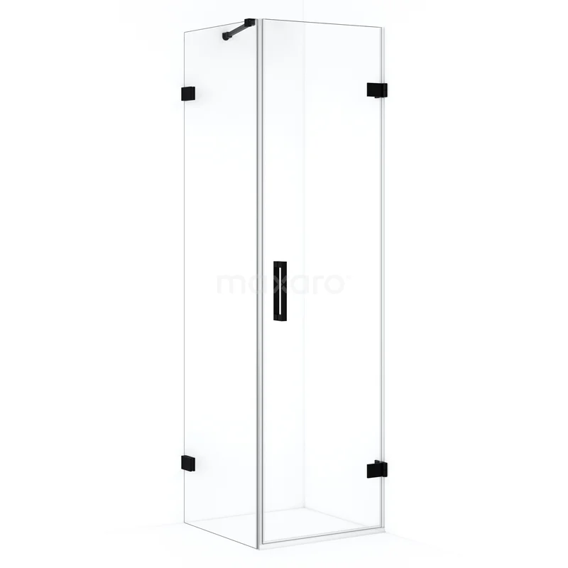 Diamond Shower enclosure | 60x50 cm Matte black Clear glass Pivot door Rectangle CDA220605220MB