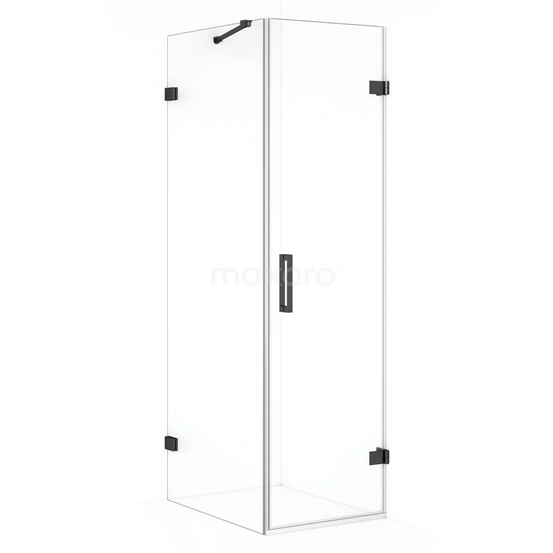 Diamond Shower enclosure | 70x60 cm Black chrome Clear glass Pivot door Rectangle CDA220607220BC