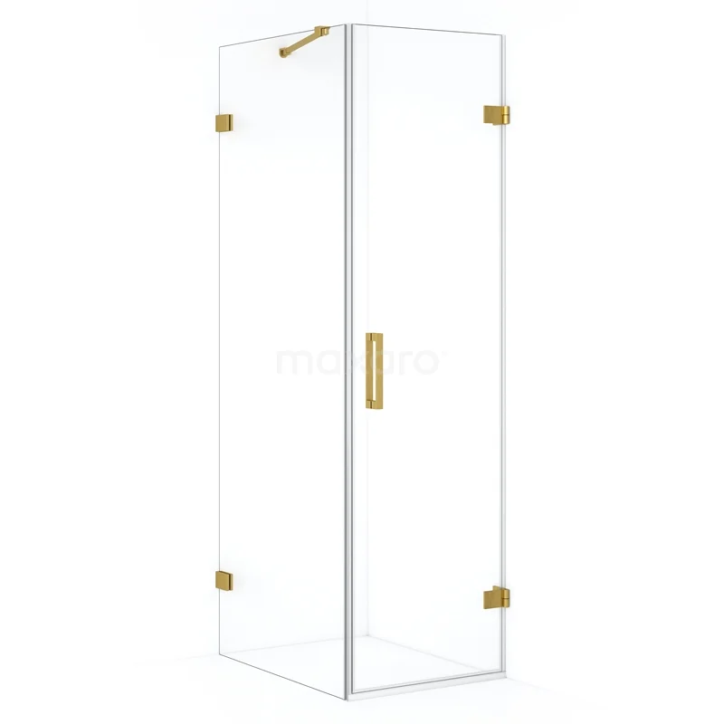 Diamond Shower enclosure | 70x60 cm Gold Clear glass Pivot door Rectangle CDA220607220GG