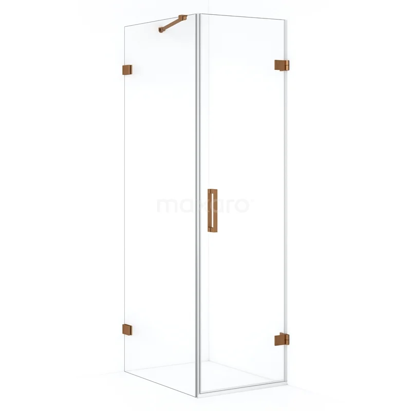 Duschkabine Diamond CDA220608220KP Glas Duschkabine mit Eckeinstieg, kupferfarbene Details, modernes Design perfekt für ein stilvolles Badezimmer.