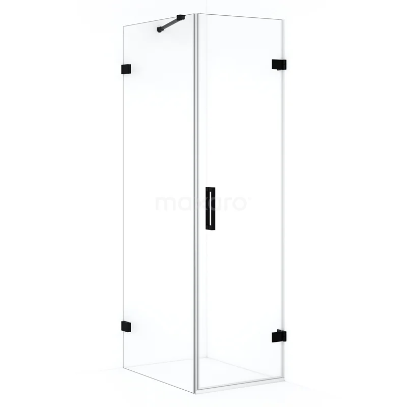 Diamond Shower enclosure | 70x60 cm Matte black Clear glass Pivot door Rectangle CDA220607220MB