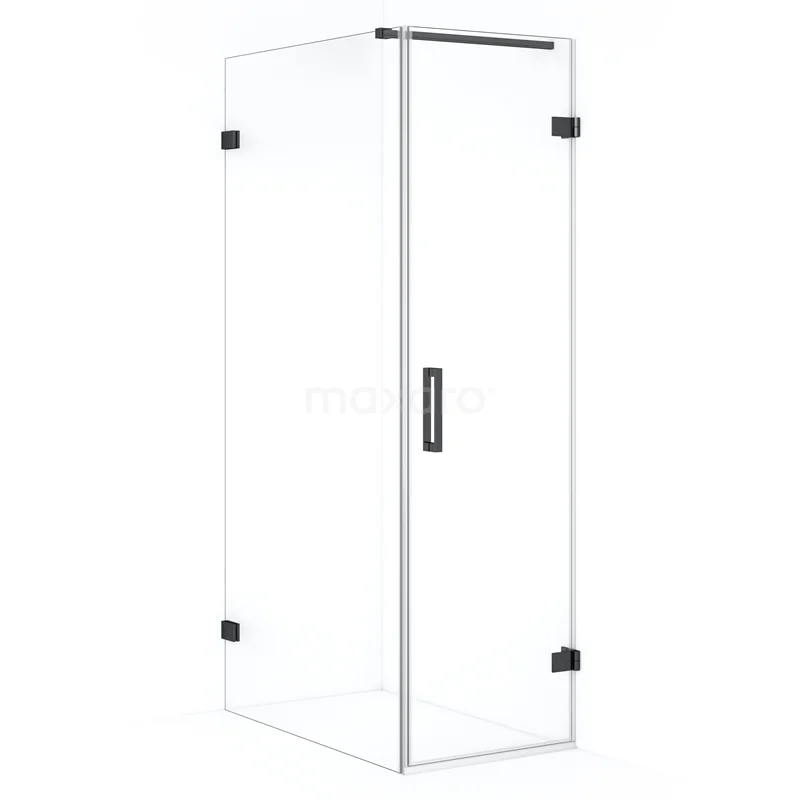 Diamond Shower enclosure | 90x60 cm Black chrome Clear glass Pivot door Rectangle CDA220609120BC
