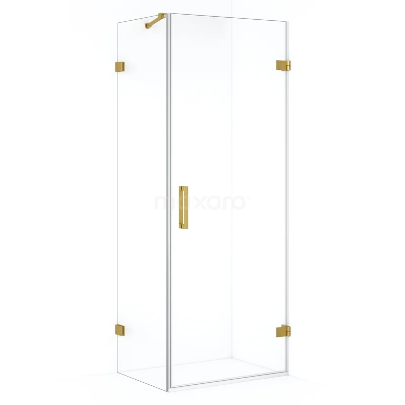 Diamond Shower enclosure | 80x60 cm Gold Clear glass Pivot door Rectangle CDA220806220GG