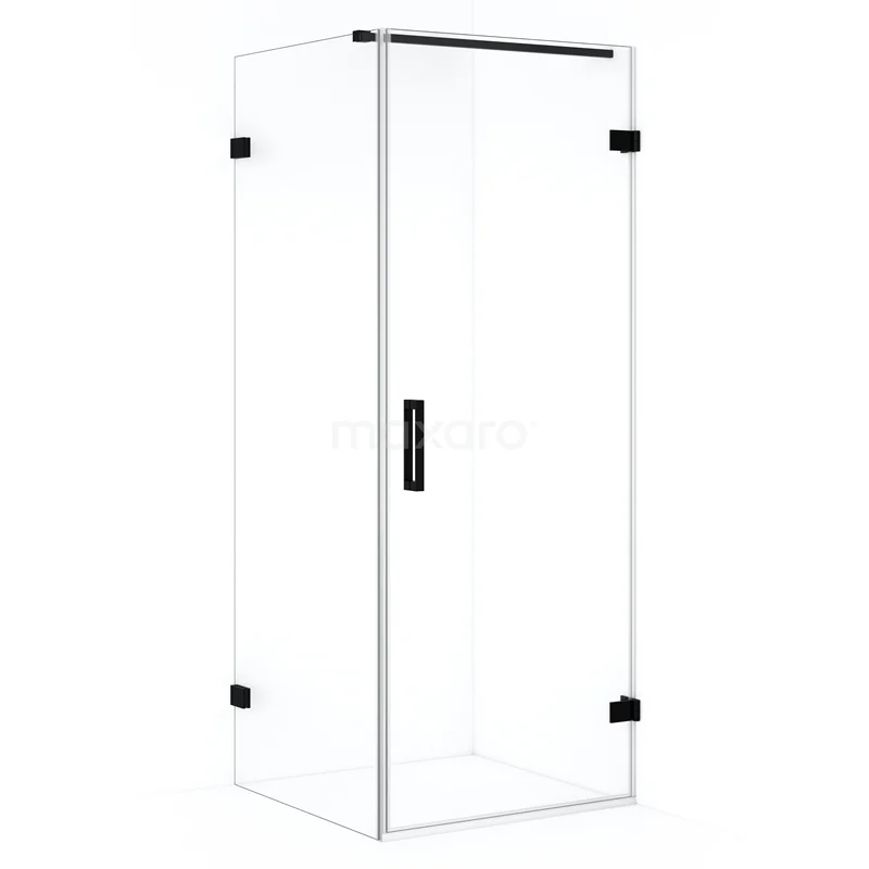 Diamond Shower enclosure | 80x80 cm Matte black Clear glass Pivot door Square CDA220808120MB