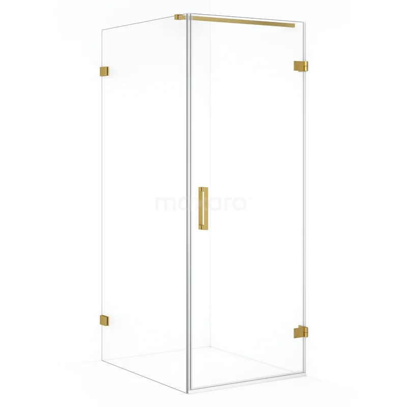 Diamond Shower enclosure | 100x80 cm Gold Clear glass Pivot door Rectangle CDA220810120GG