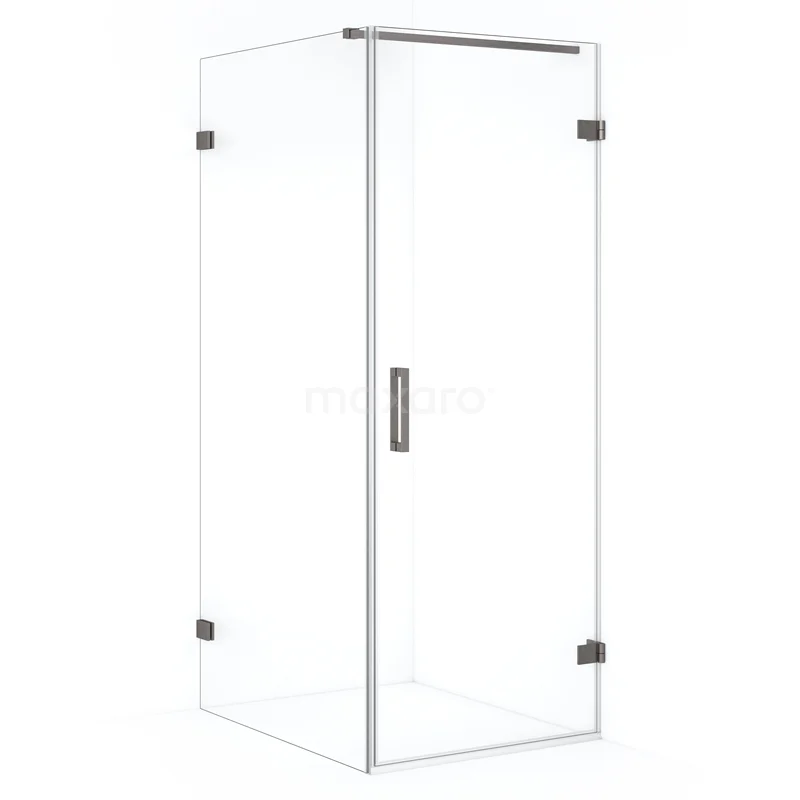 Diamond Shower enclosure | 90x70 cm Black metal Clear glass Pivot door Rectangle CDA220709120ZM
