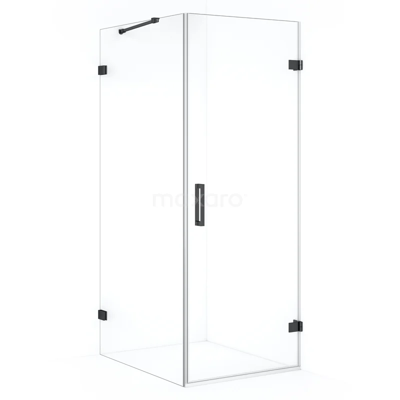 Diamond Shower enclosure | 90x70 cm Black chrome Clear glass Pivot door Rectangle CDA220709220BC