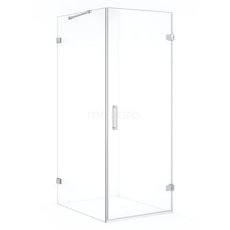 Diamond Shower enclosure | 90x70 cm Chrome Clear glass Pivot door Rectangle CDA220709220C