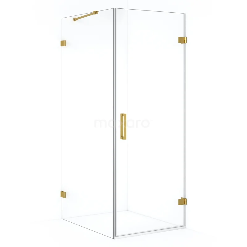 Duschkabine Diamond CDA220709220GG Glas Duschkabine mit goldfarbenen Scharnieren und Haltegriff, luxuriöse Ergänzung für ein modernes Badezimmer.