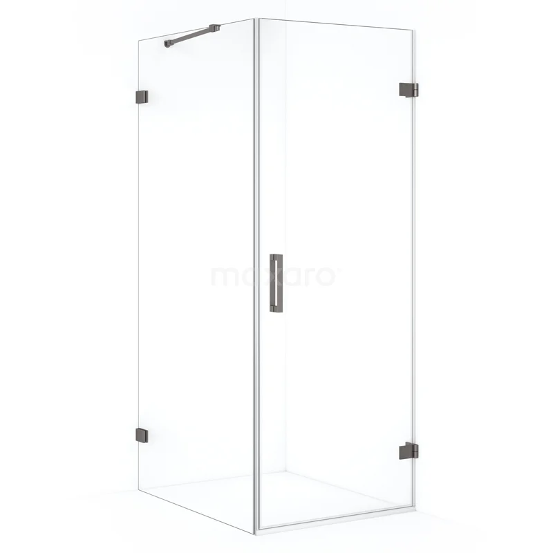 Duschkabine Diamond CDA220709220ZM Moderne Glaskabine mit eleganten schwarzen Scharnieren, perfekt für eine stilvolle Badezimmergestaltung.