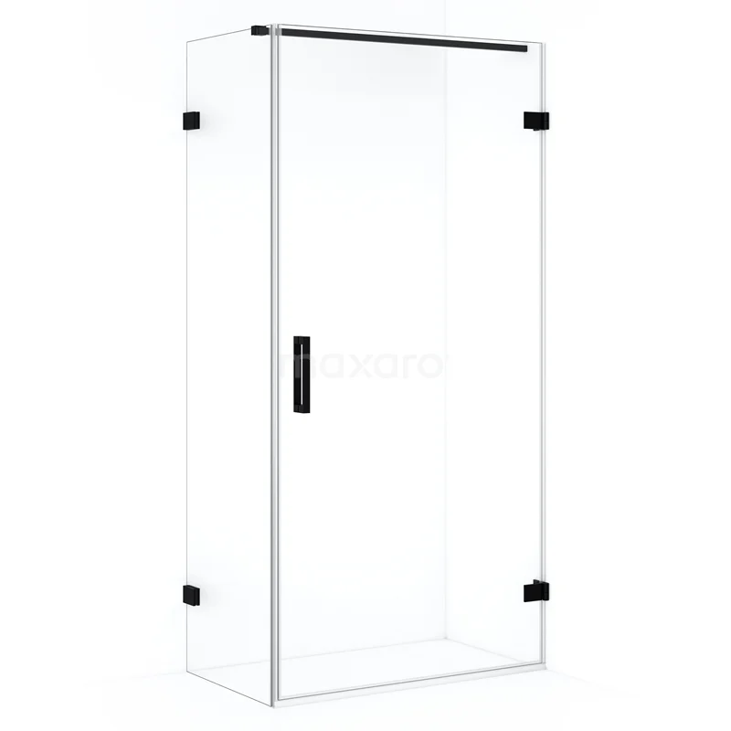 Diamond Shower enclosure | 90x50 cm Matte black Clear glass Pivot door Rectangle CDA220905120MB
