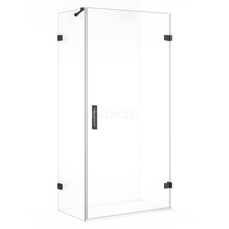 Diamond Shower enclosure | 90x50 cm Black chrome Clear glass Pivot door Rectangle CDA220905220BC