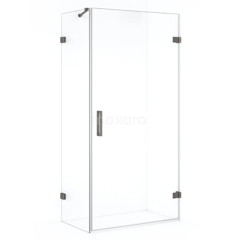Diamond Shower enclosure | 100x60 cm Black metal Clear glass Pivot door Rectangle CDA221006220ZM