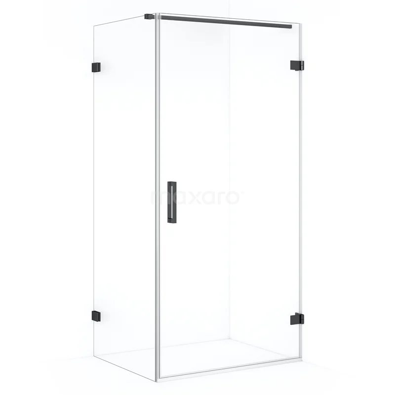 Diamond Shower enclosure | 100x70 cm Black chrome Clear glass Pivot door Rectangle CDA221007120BC