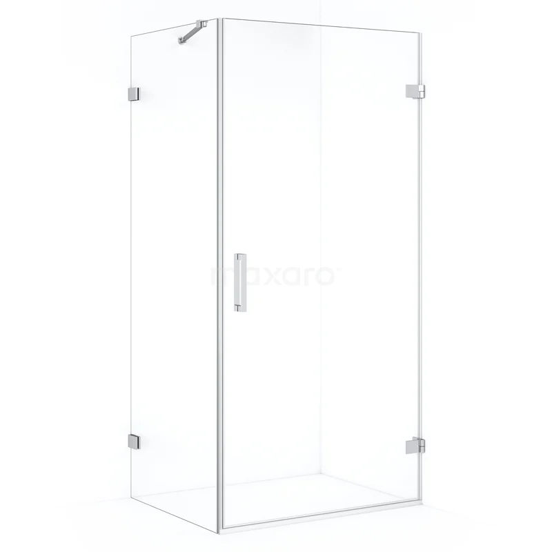 Diamond Shower enclosure | 100x80 cm Chrome Clear glass Pivot door Rectangle CDA221008220C