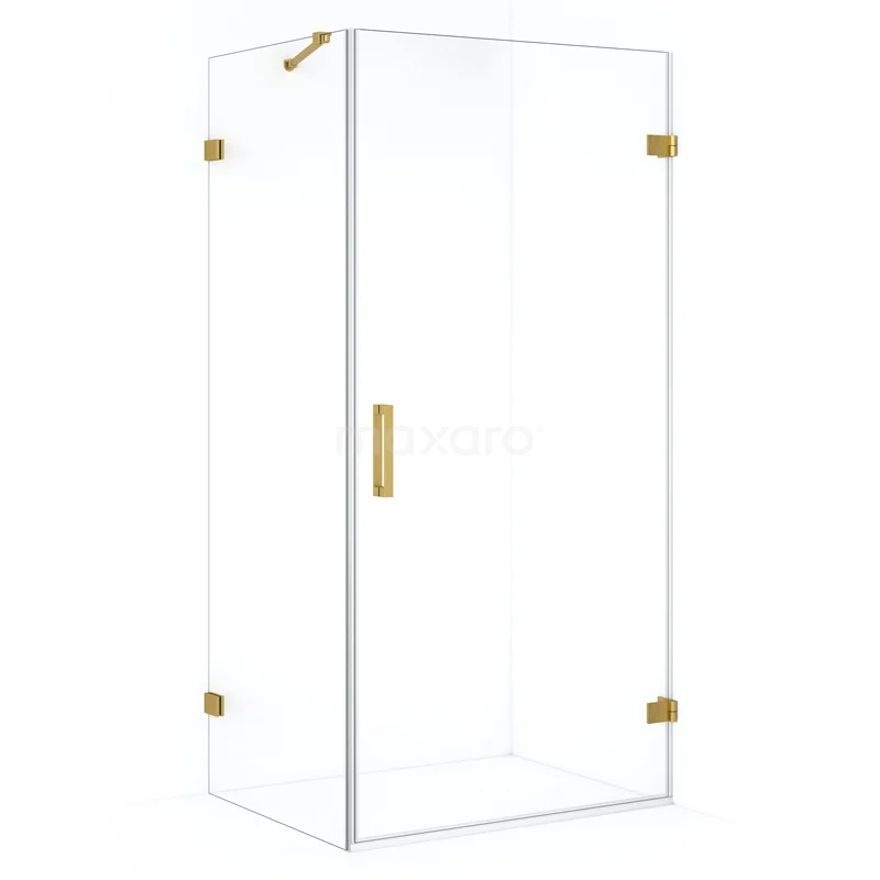 Diamond Shower enclosure | 100x80 cm Gold Clear glass Pivot door Rectangle CDA221008220GG
