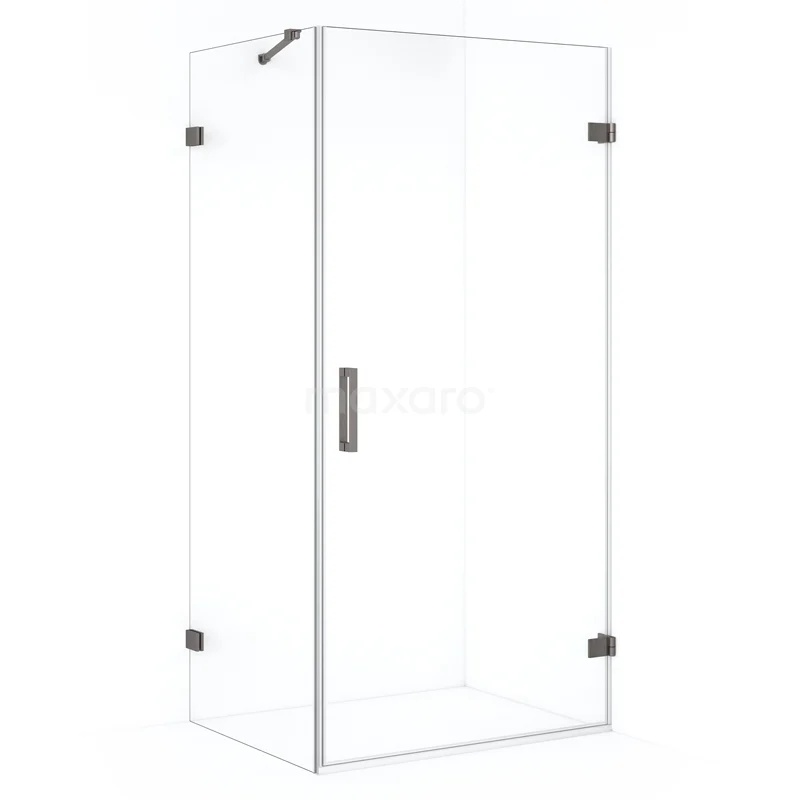 Diamond Shower enclosure | 90x80 cm Black metal Clear glass Pivot door Rectangle CDA220908220ZM