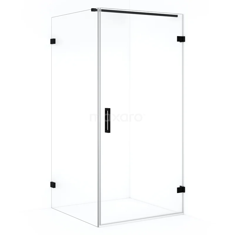 Diamond Shower enclosure | 90x90 cm Matte black Clear glass Pivot door Square CDA220909120MB