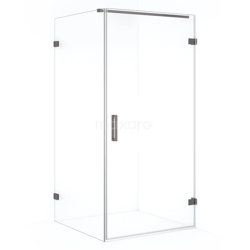 Diamond Shower enclosure | 90x90 cm Black metal Clear glass Pivot door Square CDA220909120ZM