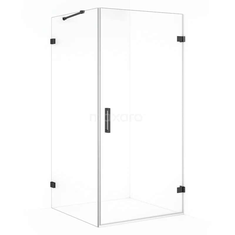 Diamond Shower enclosure | 100x100 cm Black chrome Clear glass Pivot door Square CDA221010220BC