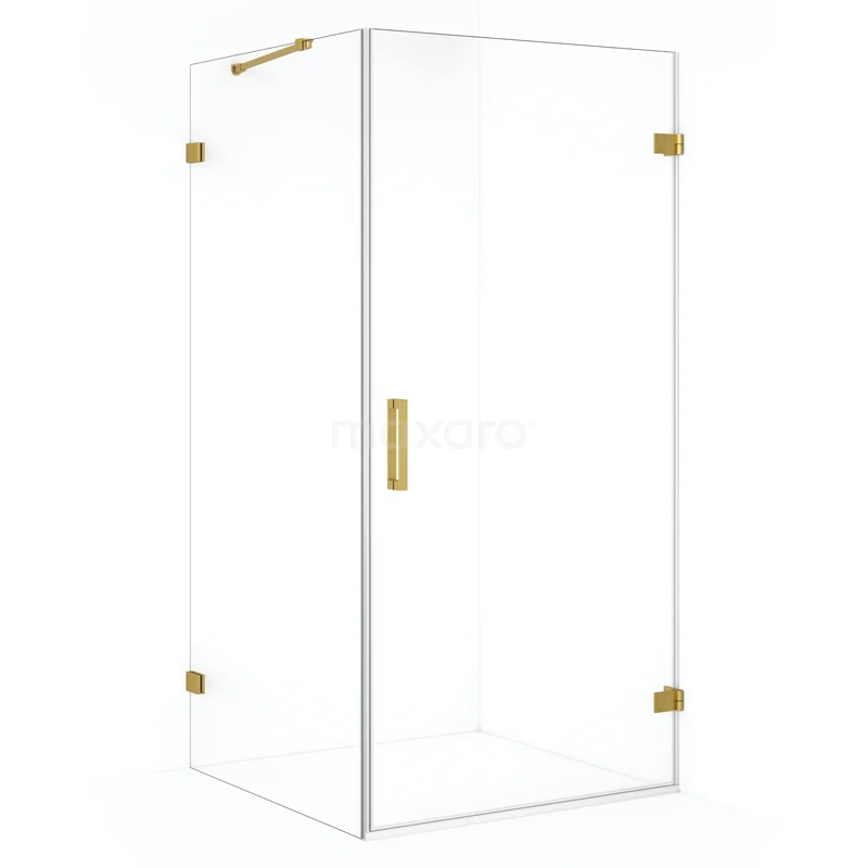 Diamond Shower enclosure | 100x90 cm Gold Clear glass Pivot door Rectangle CDA220910220GG
