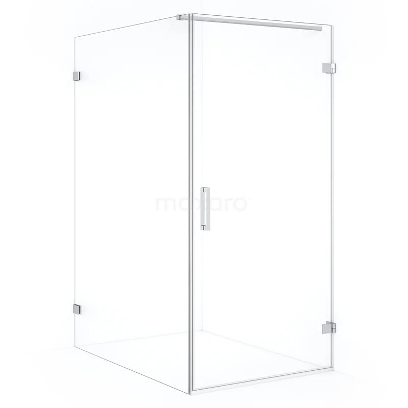 Diamond Shower enclosure | 130x100 cm Chrome Clear glass Pivot door Rectangle CDA221013120C