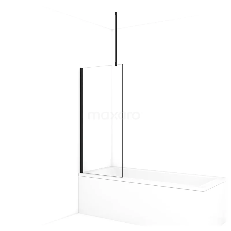 Diamond Bath screen | 70 cm Matte black Clear glass BDA07710MB