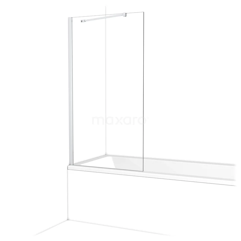 Diamant Badewannenaufsatz | 75 cm Chrom Klarglas BDA075210C Klarer gerader Glas-Badewannenaufsatz mit silbernem Profil, ideal für moderne Bäder, hergestellt aus langlebigem Sicherheitsglas.