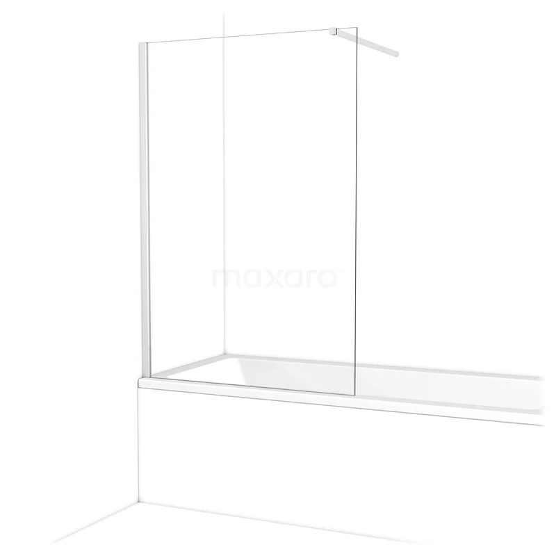Diamant Badewannenaufsatz | 100 cm Chrom Klarglas BDA10110C Transparente Glas-Badewannenaufsatz mit silbernem Profil, geeignet für Bäder, stilvolles und praktisches Design, Anti-Kalk-Beschichtung.