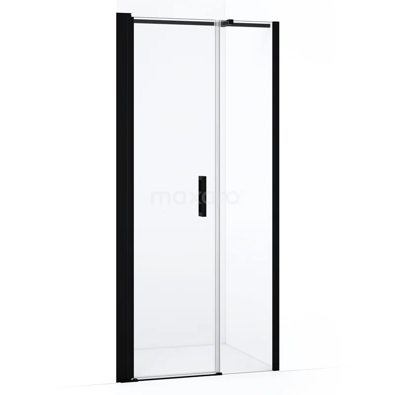 Diamond Shower door | 100 cm Matte black Clear glass Pivot door DDC107031310MBN