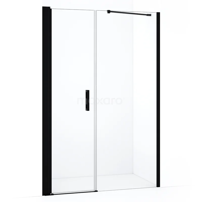 Duschtür Diamond DDC106071210MBN Glas Duschwand mit schwarzen Details, Schiebetür und schnörkellosem Design, perfekt für ein modernes Badezimmer.