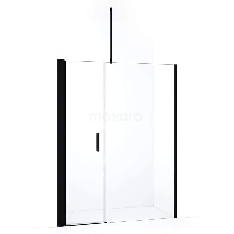 Diamond Shower door | 150 cm Matte black Clear glass Pivot door DDC106091710MBN