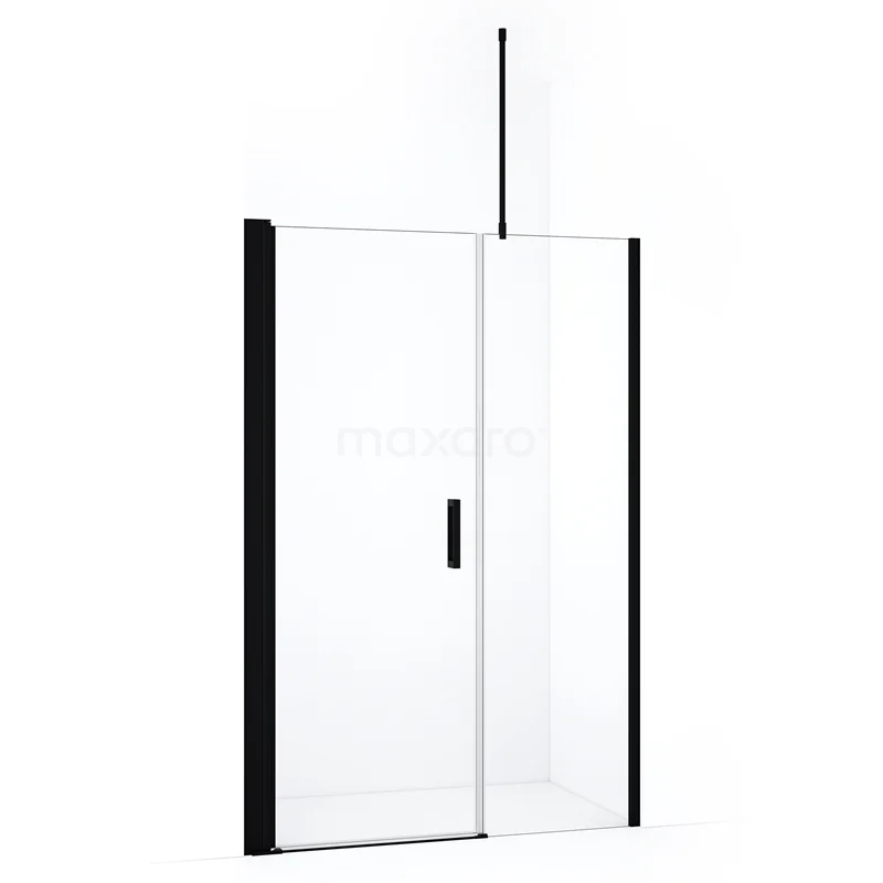 Diamond Shower door | 130 cm Matte black Clear glass Pivot door DDC107061710MBN